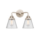 Cone Bath Vanity Light shown in the Polished Nickel finish with a Seedy shade