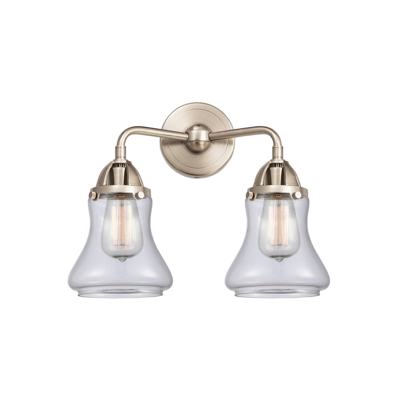 Bellmont Bath Vanity Light shown in the Brushed Satin Nickel finish with a Clear shade