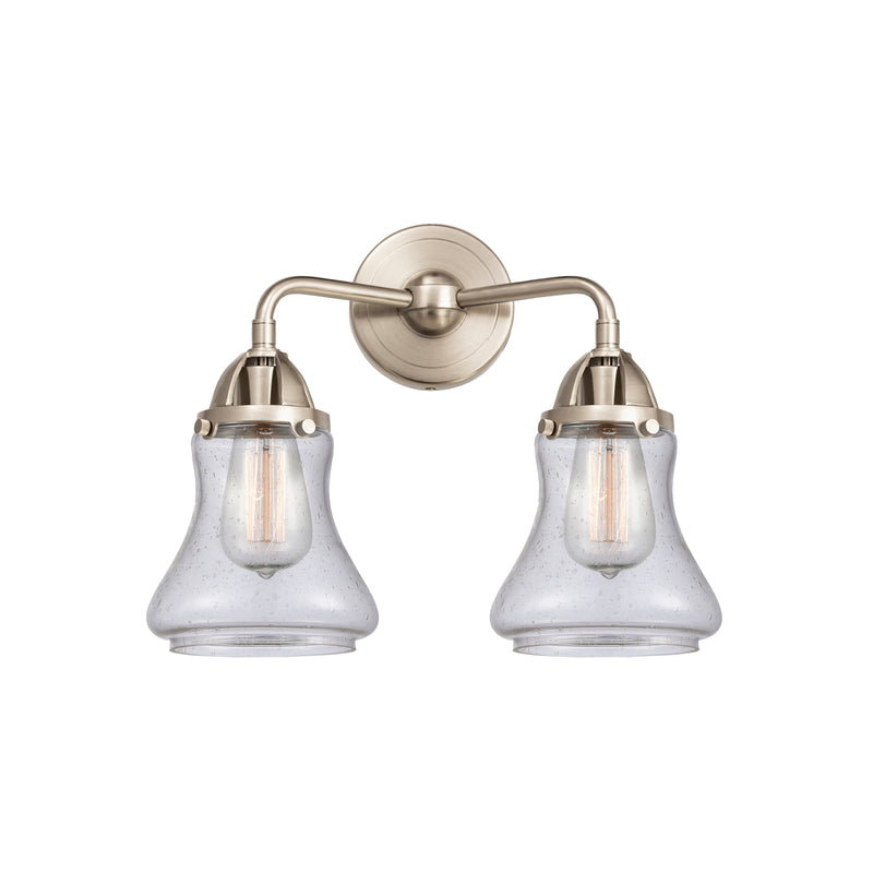 Bellmont Bath Vanity Light shown in the Brushed Satin Nickel finish with a Seedy shade