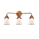 Canton Bath Vanity Light shown in the Antique Copper finish with a Matte White shade