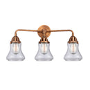 Bellmont Bath Vanity Light shown in the Antique Copper finish with a Clear shade