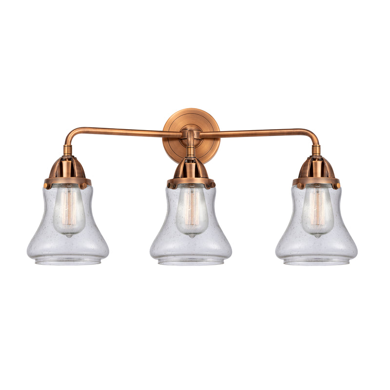 Bellmont Bath Vanity Light shown in the Antique Copper finish with a Seedy shade