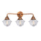 Oxford Bath Vanity Light shown in the Antique Copper finish with a Clear shade