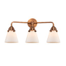 Cone Bath Vanity Light shown in the Antique Copper finish with a Matte White shade