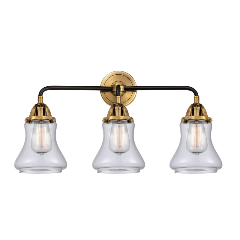 Bellmont Bath Vanity Light shown in the Black Antique Brass finish with a Clear shade