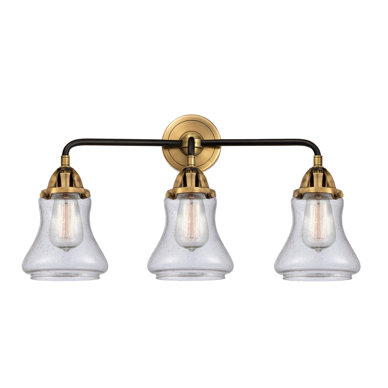 Bellmont Bath Vanity Light shown in the Black Antique Brass finish with a Seedy shade