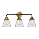 Cone Bath Vanity Light shown in the Black Antique Brass finish with a Clear shade