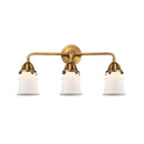 Canton Bath Vanity Light shown in the Brushed Brass finish with a Matte White shade