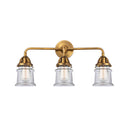 Canton Bath Vanity Light shown in the Brushed Brass finish with a Clear shade