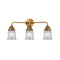 Canton Bath Vanity Light shown in the Brushed Brass finish with a Clear shade