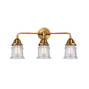 Canton Bath Vanity Light shown in the Brushed Brass finish with a Seedy shade