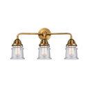 Canton Bath Vanity Light shown in the Brushed Brass finish with a Seedy shade