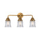 Canton Bath Vanity Light shown in the Brushed Brass finish with a Seedy shade