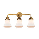 Bellmont Bath Vanity Light shown in the Brushed Brass finish with a Matte White shade