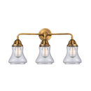 Bellmont Bath Vanity Light shown in the Brushed Brass finish with a Clear shade