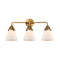 Cone Bath Vanity Light shown in the Brushed Brass finish with a Matte White shade