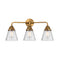 Cone Bath Vanity Light shown in the Brushed Brass finish with a Seedy shade