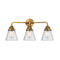 Cone Bath Vanity Light shown in the Brushed Brass finish with a Seedy shade