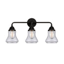 Bellmont Bath Vanity Light shown in the Matte Black finish with a Seedy shade