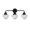 Oxford Bath Vanity Light shown in the Matte Black finish with a Clear shade