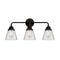 Cone Bath Vanity Light shown in the Matte Black finish with a Clear shade