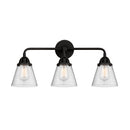 Cone Bath Vanity Light shown in the Matte Black finish with a Seedy shade