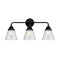 Cone Bath Vanity Light shown in the Matte Black finish with a Seedy shade