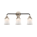 Canton Bath Vanity Light shown in the Black Polished Nickel finish with a Matte White shade