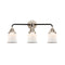 Canton Bath Vanity Light shown in the Black Polished Nickel finish with a Matte White shade