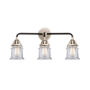 Canton Bath Vanity Light shown in the Black Polished Nickel finish with a Clear shade