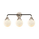 Beacon Bath Vanity Light shown in the Black Polished Nickel finish with a Matte White shade