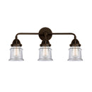 Canton Bath Vanity Light shown in the Oil Rubbed Bronze finish with a Clear shade