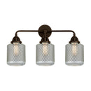 Stanton Bath Vanity Light shown in the Oil Rubbed Bronze finish with a Clear Wire Mesh shade