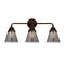 Cone Bath Vanity Light shown in the Oil Rubbed Bronze finish with a Plated Smoke shade