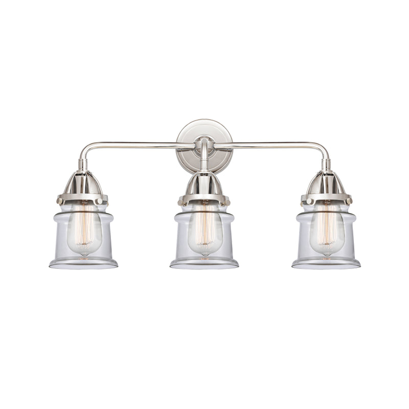 Canton Bath Vanity Light shown in the Polished Chrome finish with a Clear shade