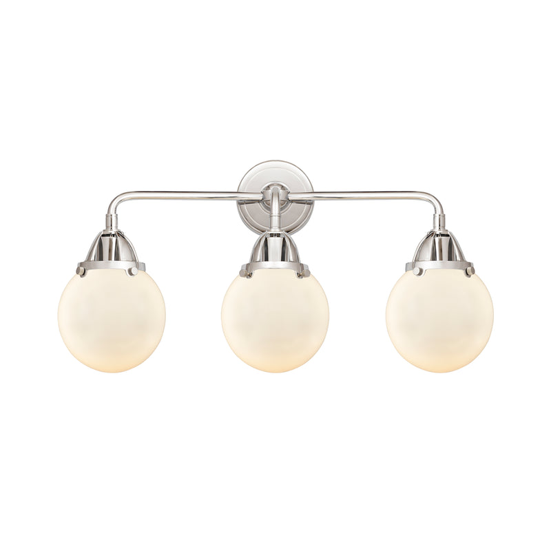 Beacon Bath Vanity Light shown in the Polished Chrome finish with a Matte White shade