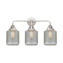 Stanton Bath Vanity Light shown in the Polished Chrome finish with a Clear Wire Mesh shade