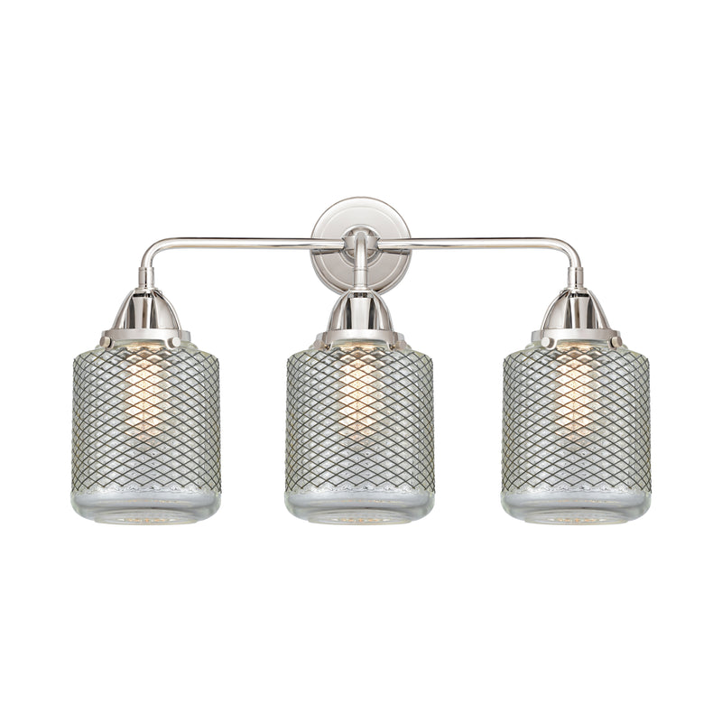 Stanton Bath Vanity Light shown in the Polished Chrome finish with a Clear Wire Mesh shade