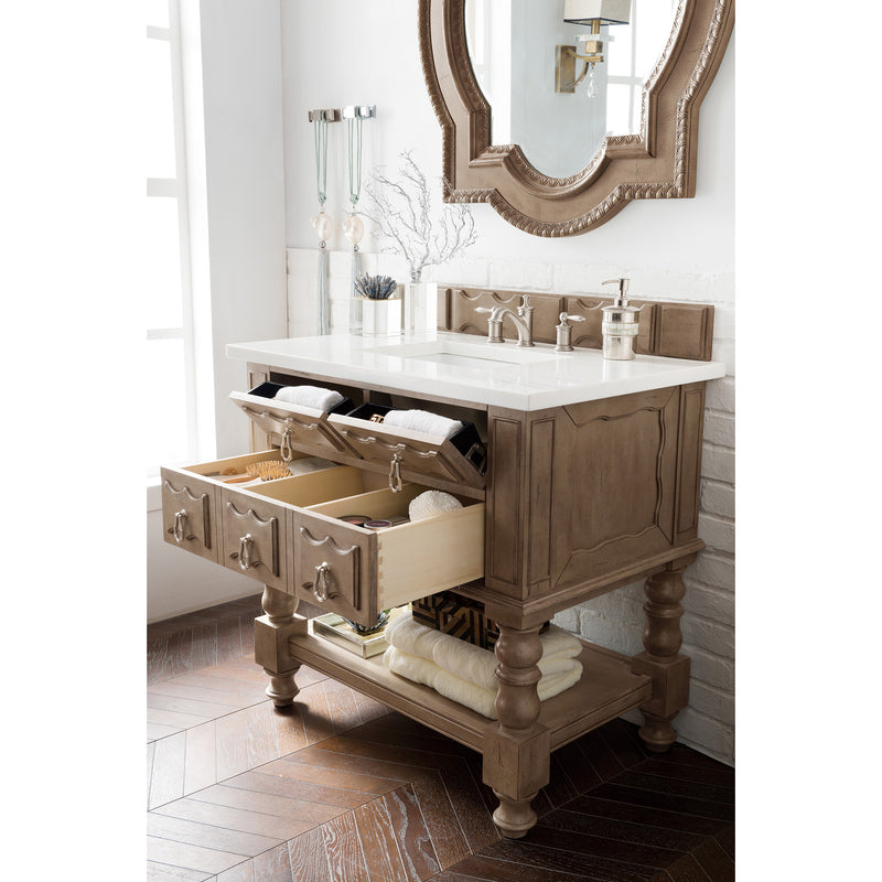 James Martin Castilian 36" Single Vanity Empire Gray with 3 cm Arctic Fall Solid Surface Top 160-V36-EG-3AF