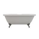 Cambridge Plumbing Acrylic Double Ended Clawfoot Bathtub 60"x30", 7" Drillings PC Feet