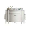 James Martin Brittany 46" Single Vanity Bright White with 3 cm Carrara Marble Top 650-V46R-BW-CAR