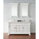 James Martin Brookfield 60" Bright White Double Vanity with 3 cm Classic White Quartz Top 147-V60D-BW-3CLW