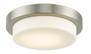 Abra Lighting 11" Stepped Opal Glass Flush Mount Hi-Out Dim LED 30014FM-BN