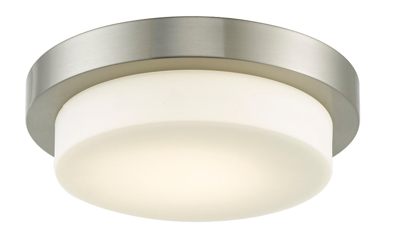 Abra Lighting 11" Stepped Opal Glass Flush Mount Hi-Out Dim LED 30014FM-BN