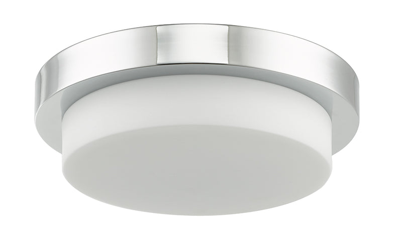 Abra Lighting 11" Stepped Opal Glass Flush Mount Hi-Out Dim LED 30014FM-BZ