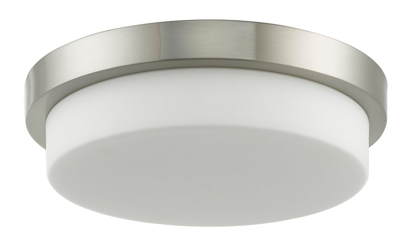 Abra Lighting 13" Stepped Opal Glass Flush Mount Hi-Out Dim LED 30015FM-BN