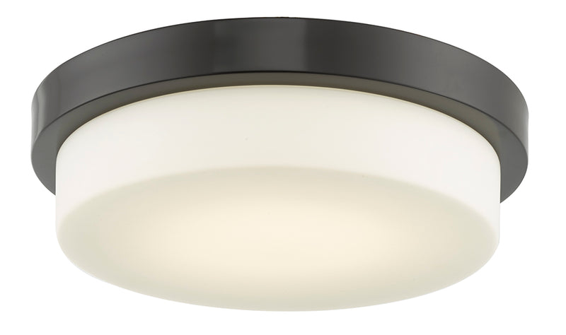 Abra Lighting 13" Stepped Opal Glass Flush Mount Hi-Out Dim LED 30015FM-CH