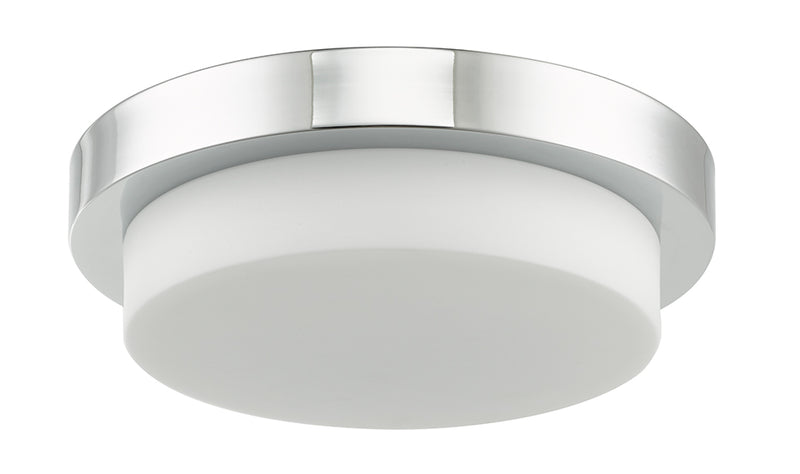 Abra Lighting 13" Stepped Opal Glass Flush Mount Hi-Out Dim LED 30015FM-BZ