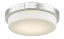 Abra Lighting 13" Stepped Opal Glass Flush Mount Hi-Out Dim LED 30015FM-BZ