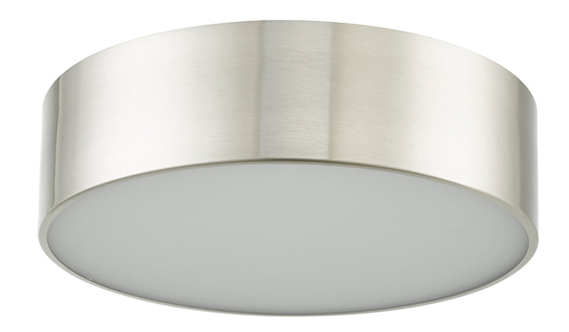 Abra Lighting 12" Metal Cylinder Frost Glass Flush Mount Dim LED 30031FM-BN